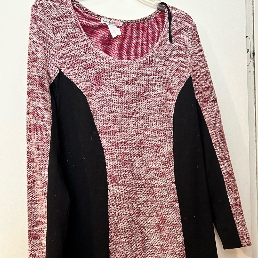 Long sleeve sweater dress.